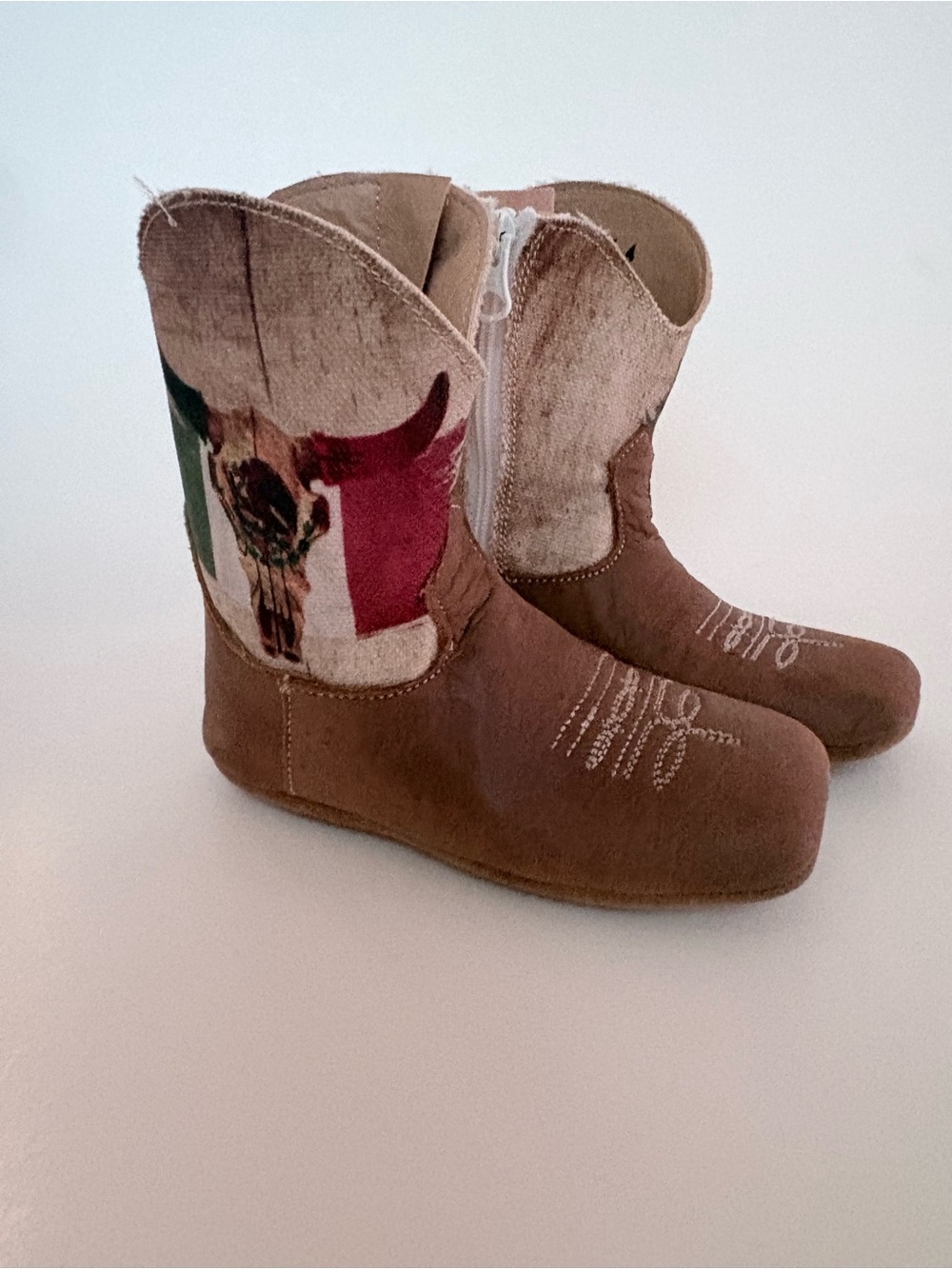 Roper Cowbabies toddler cowboy boots featuring a patriotic Mexican flag design